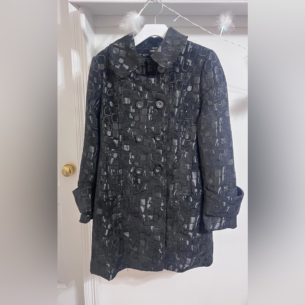 FINAL PRICE Neslay Paris Black Trench Style Coat